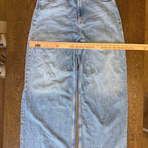 ZARA Wide Leg High-Rise Jeans – Light Wash, Size 12 - Picture 5 of 11